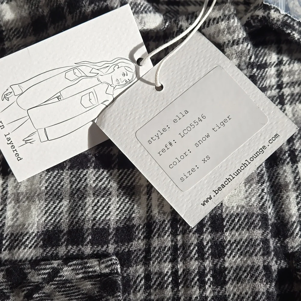 NWT Beachlunchlounge Shacket Shirt Jacket Size XS Small Flannel - Picture 4 of 10